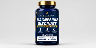 Health Maker Magnesium Glycinate supplement facts and label detail