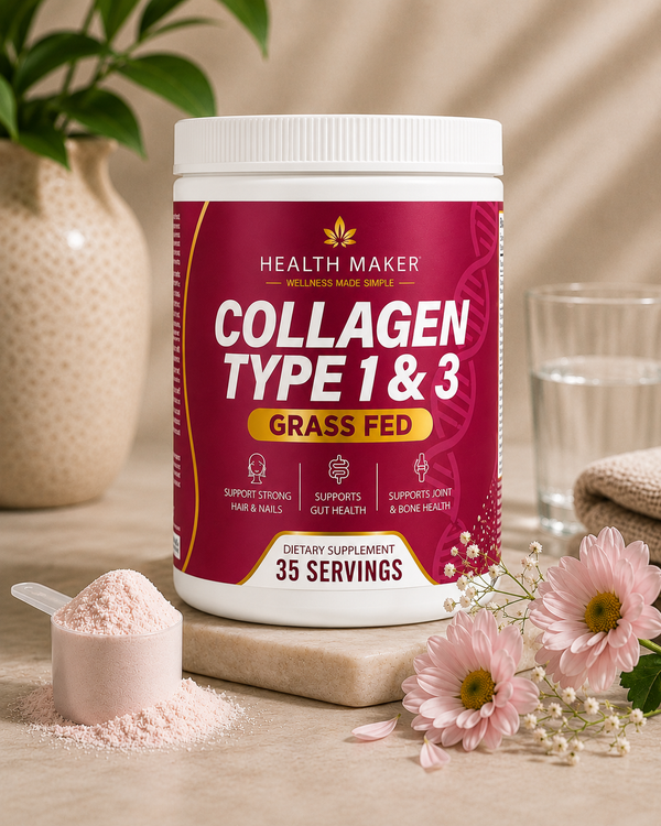 Health Maker Grass-Fed Collagen Type 1 and 3 container, product detail view